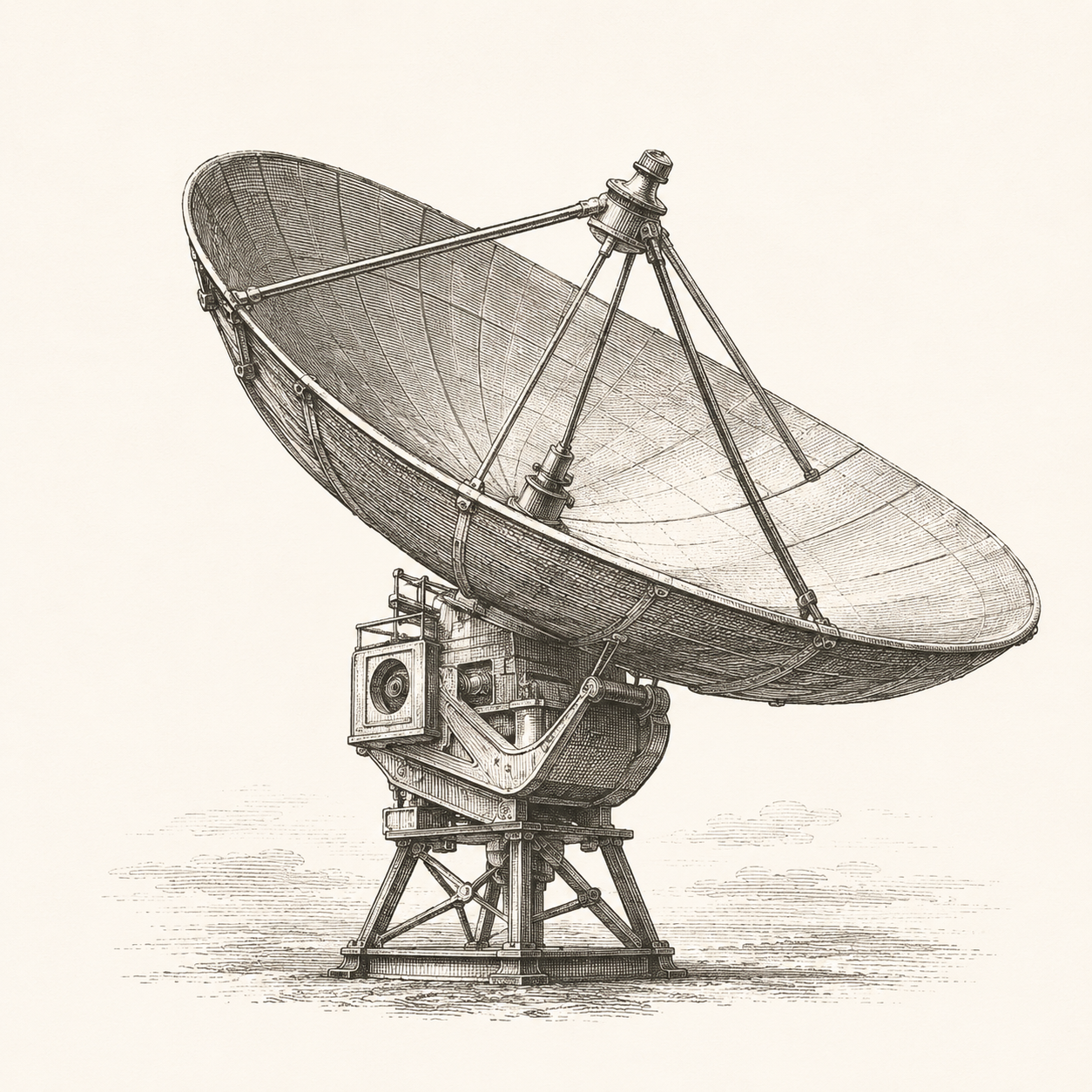 Antique satellite dish representing interception and the rupture of trust.