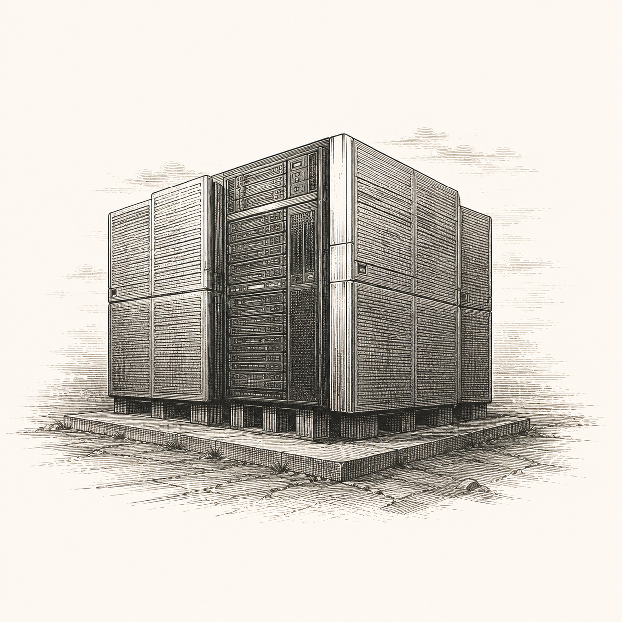 Server rack representing fragmented digital infrastructure.