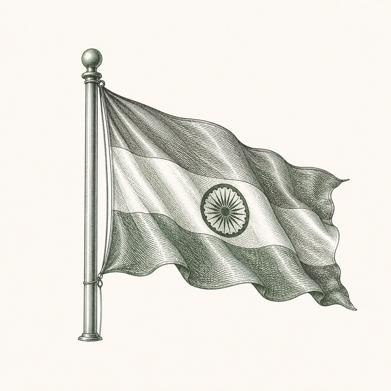 Flag representing national revival through technology strategy.