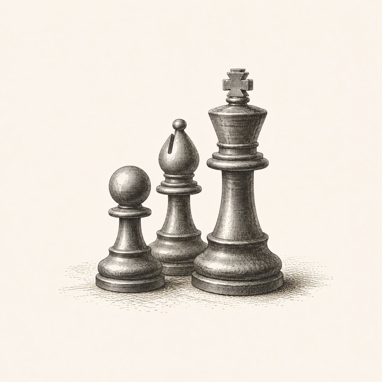 Chess pieces representing the collision of strategic frames.
